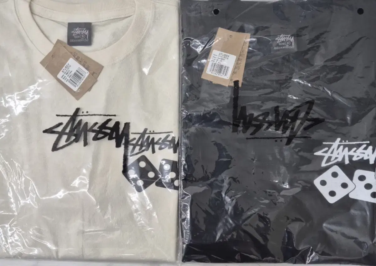 완전 새상품)스투시(STUSSY)-주사위 다이스 피그먼트 반팔티